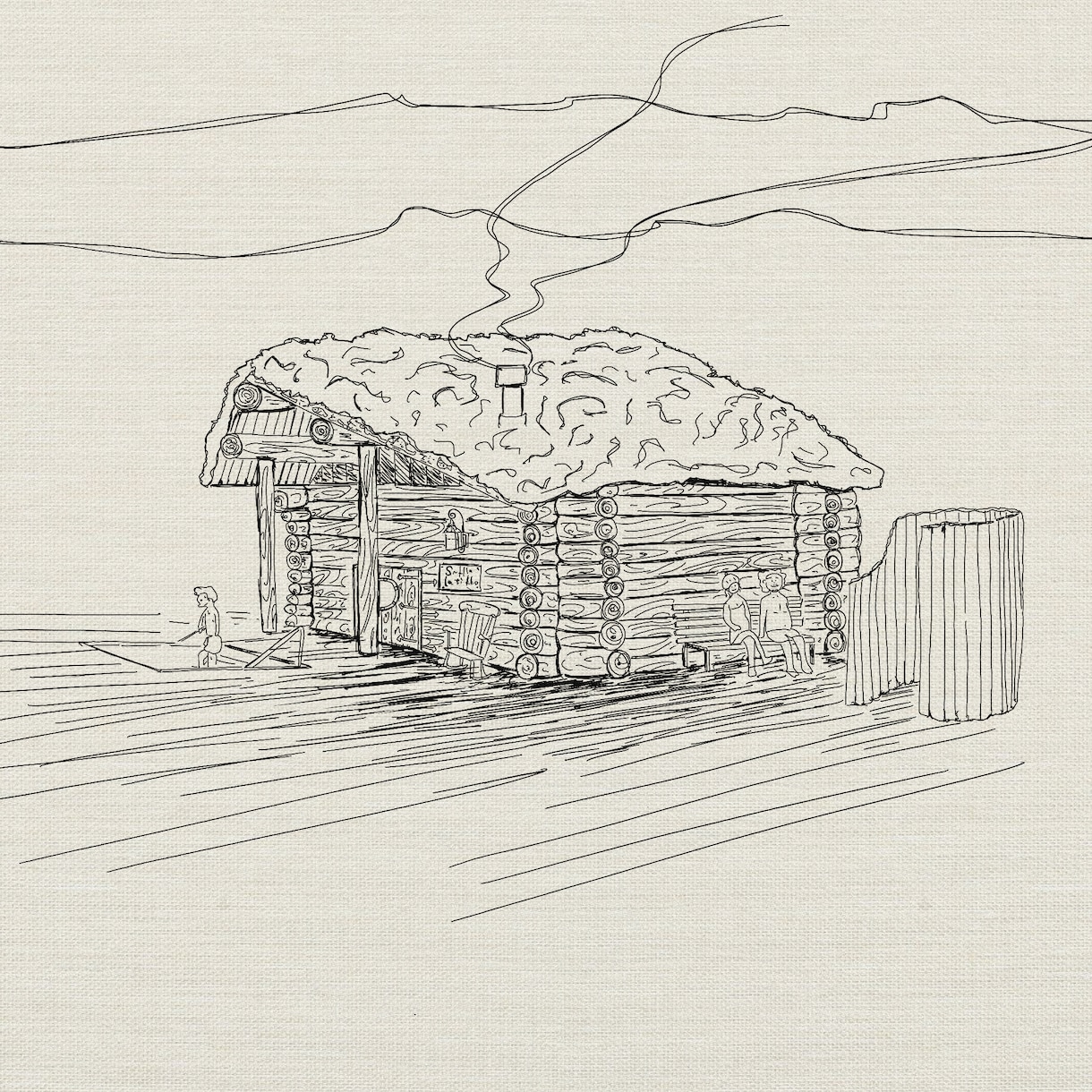 想像のサウナ小屋を丁寧なラフで描きます サウナを建てた、デザインした経験から描かせていただきます。 イメージ1
