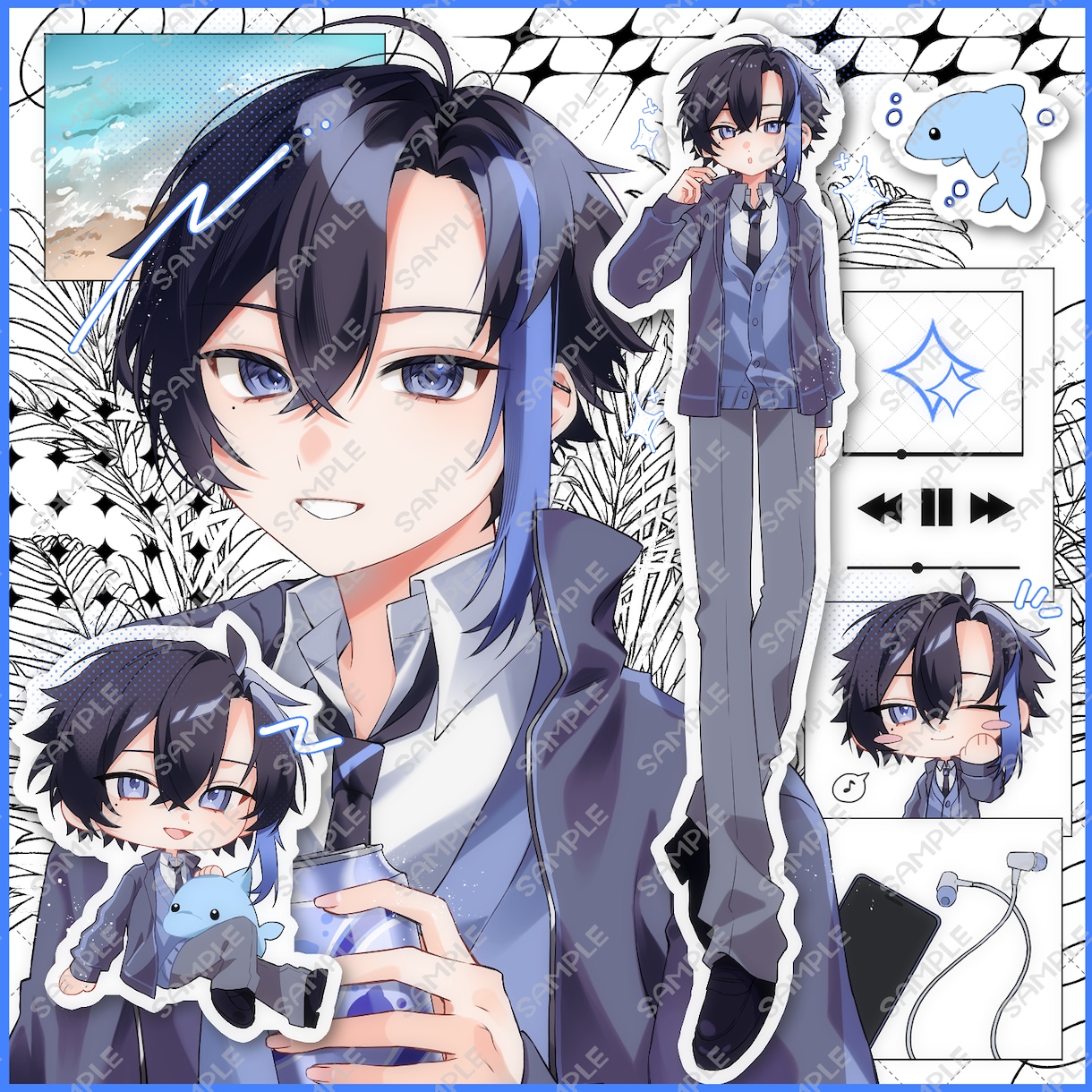 ペアも可能！詰め込みイラストお描きします キャラや好きなものが詰まった1枚です！ イメージ2