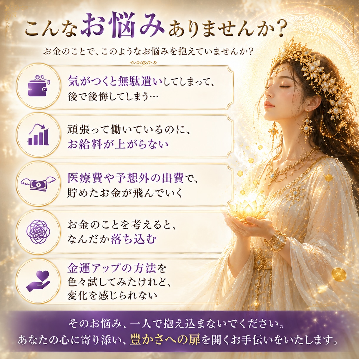 秘伝の金運アップヒーリングをお届けします 7日間、豊かさの流れと繋がるエネルギーワーク&鑑定をします イメージ2