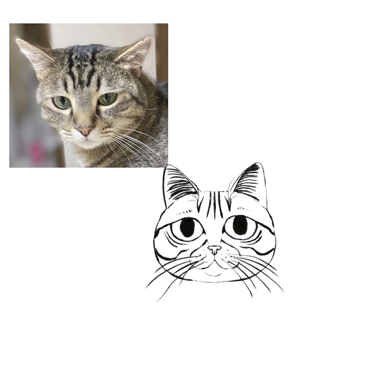シンプルな猫似顔絵お描きしますます 名刺・プレゼント等、シンプルで使いやすい♪ イメージ3