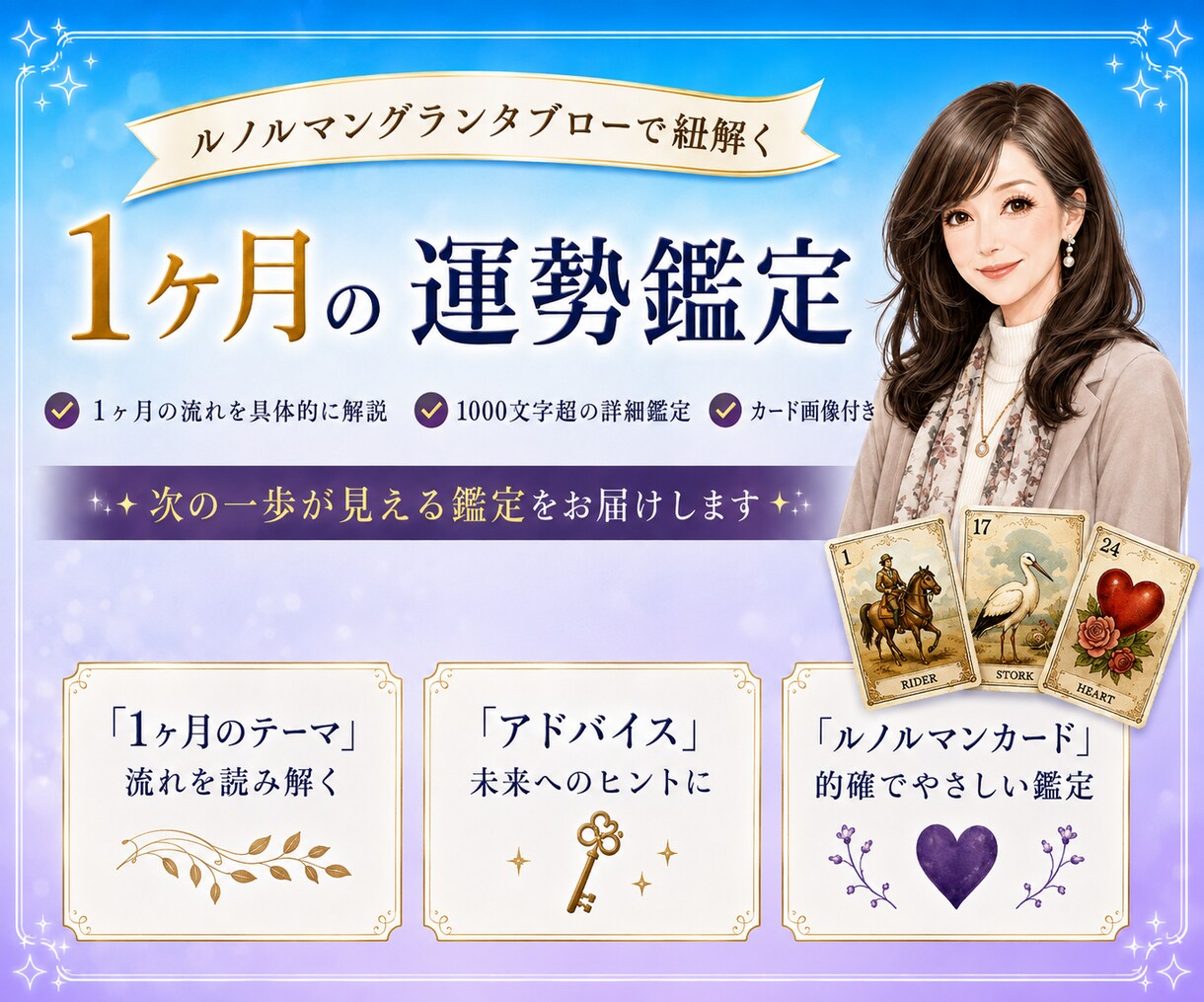 ルノルマングランタブロー1ヶ月の運勢をお届けします 1ヶ月の運勢どんな運気の波が来ているのか進む方向性を見つける イメージ4