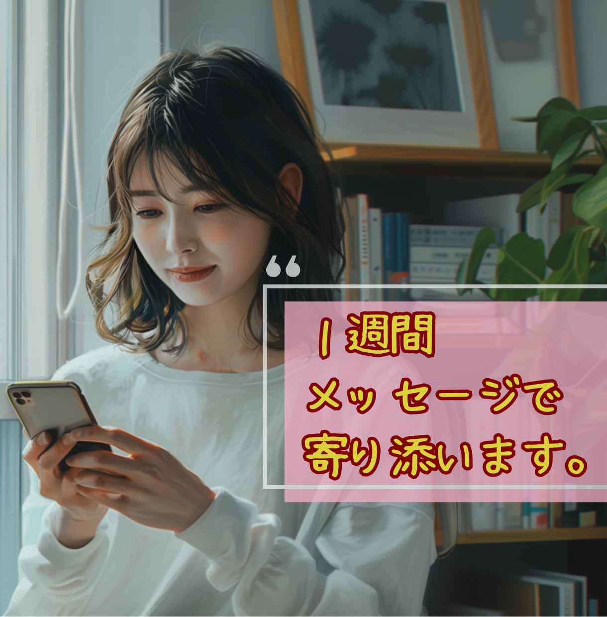 １週間、メッセージであなたの心に寄り添います ゆっくりと気持ちを言葉にしていこう。 イメージ1