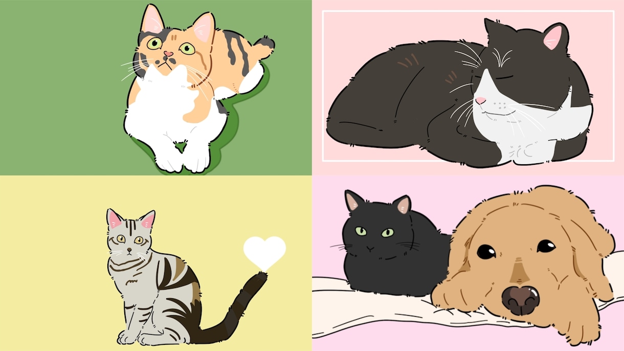 大切なペットのお写真をイラストにします シンプルで可愛らしいイラストに仕上げます！ イメージ1