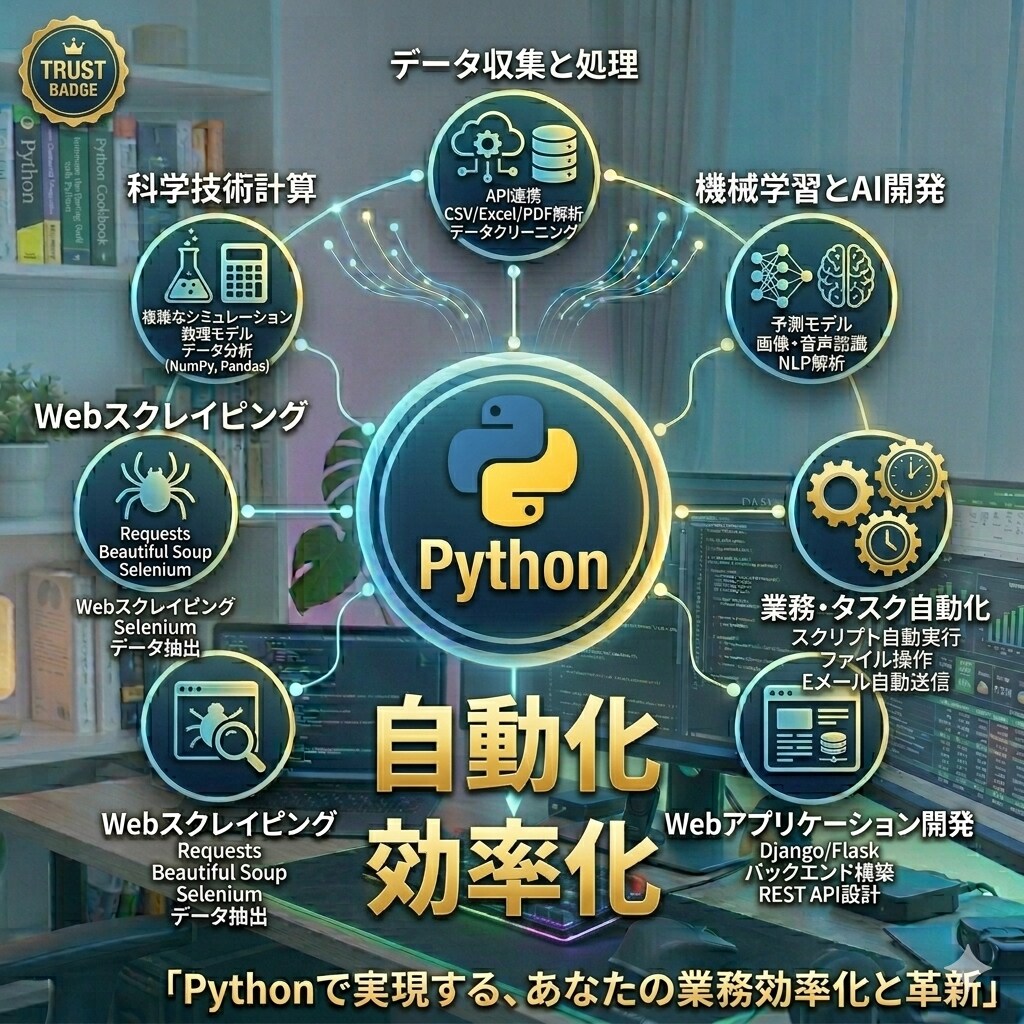 既存業務にプラス。pythonで仕組み作ります 毎日の単純作業をゼロに!?手作業を24時間完全全自動化します イメージ1