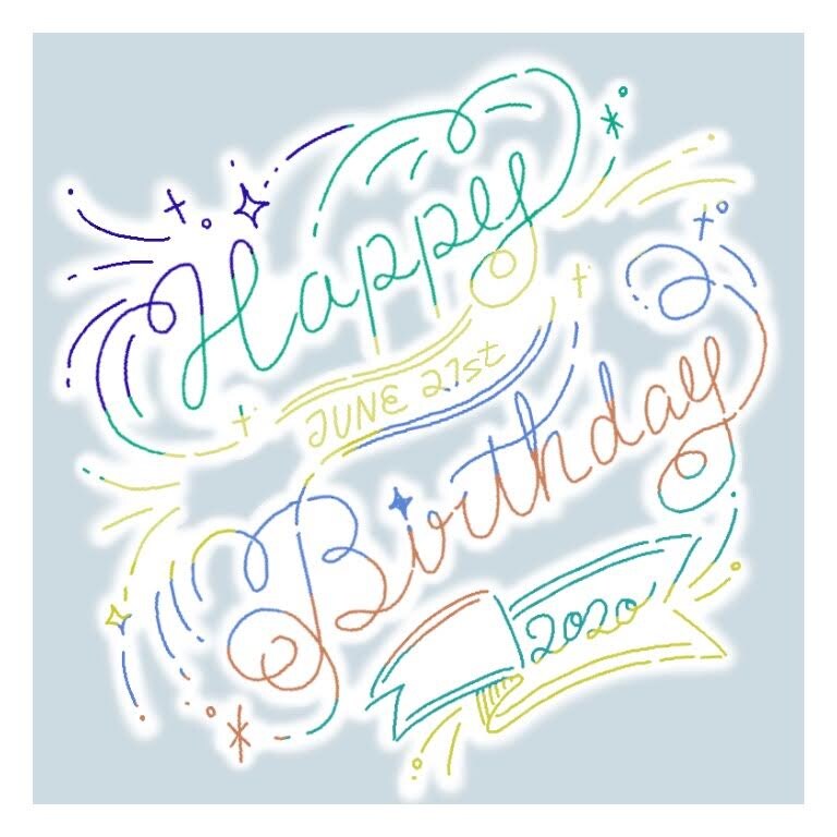 お誕生日やご結婚等、お祝いイラストを描きます イラストとアート文字で描く特別な画像を大切な人にいかがですか イメージ6