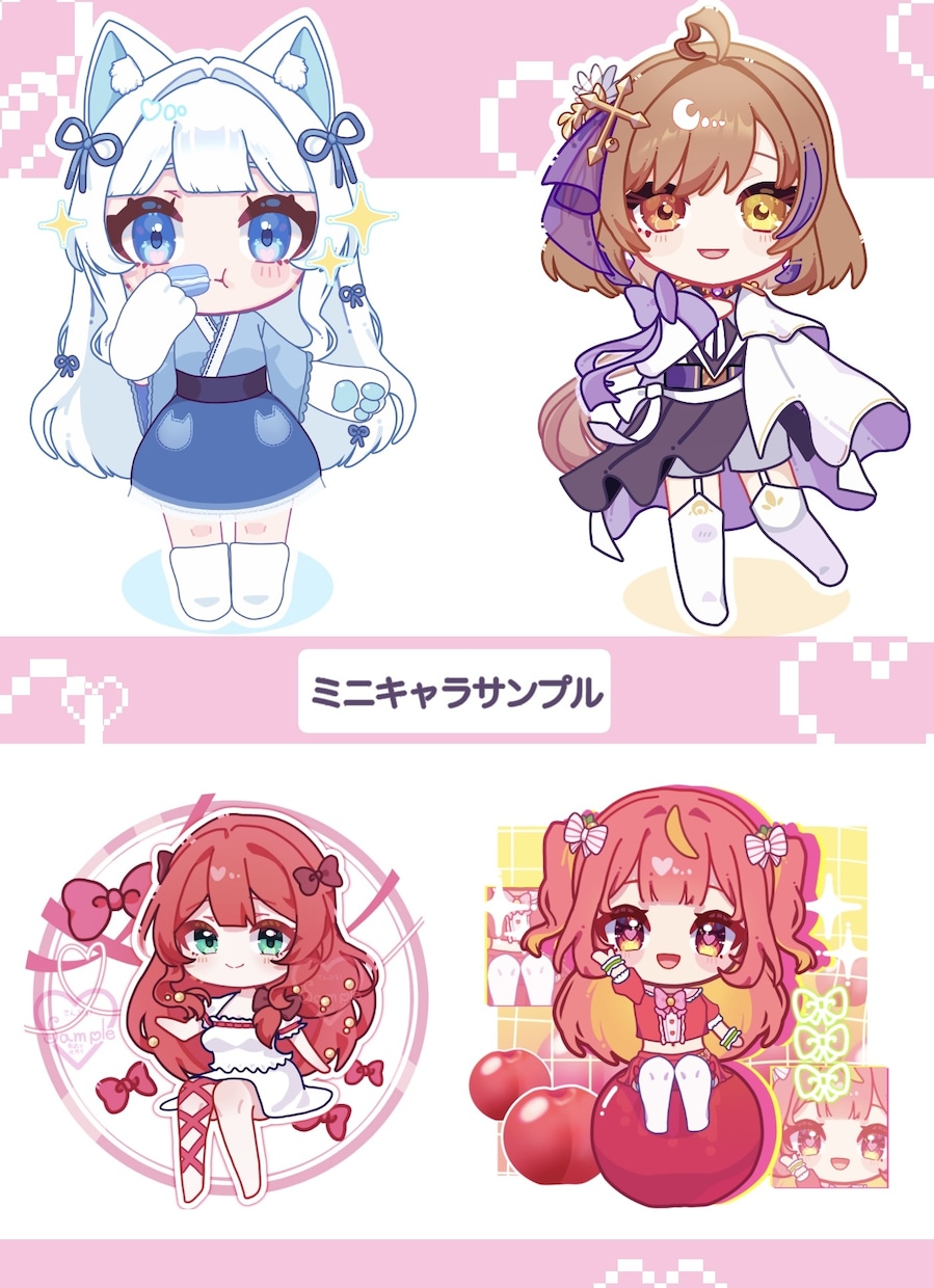 ちまっとかわいいミニキャラ描きます 可愛くて透明感のあるキャラクター イメージ2