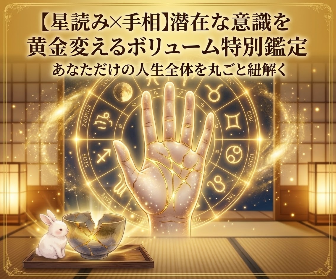 星読みと手相で潜在意識を変える黄金鑑定します 手相とホロスコープで運命を読み解き傷を黄金の魅力に変える イメージ1