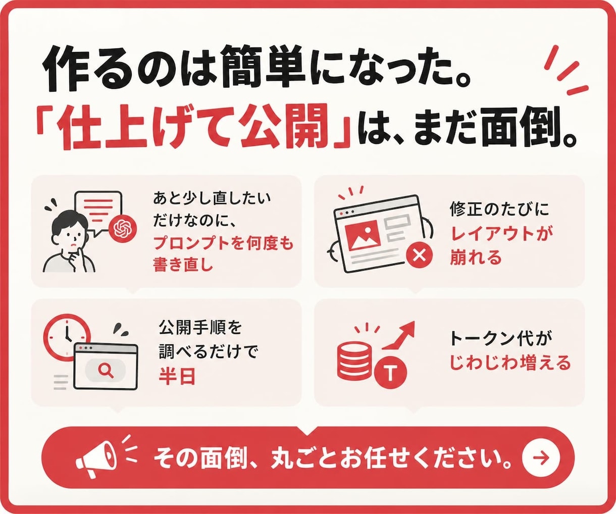 AIで作りかけのLP・HPプロが仕上げて公開します 迅速｜ワードプレス・UTAGE・広告全般・マイスピーの修正も イメージ2