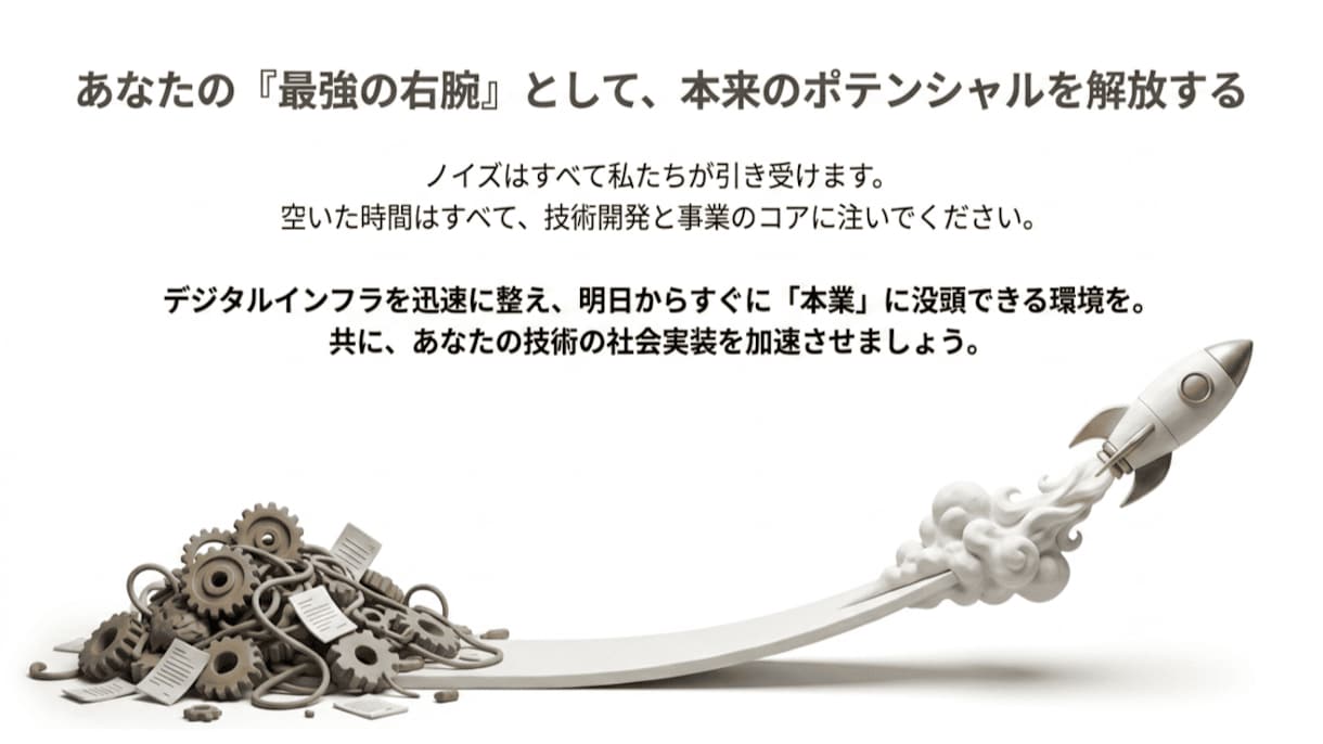 技術起業家の実務ノイズをAIで全部引き受けます 社長は技術に集中を。IT・資料・AI、すべて代行 イメージ7