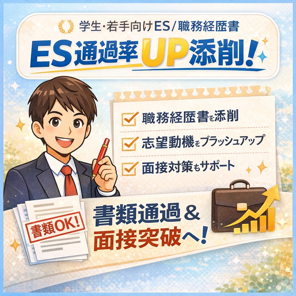 職務経歴書や面接対策等、転職を徹底サポートします 書類通過率UP｜採用担当の視点から転職活動を徹底サポート イメージ1