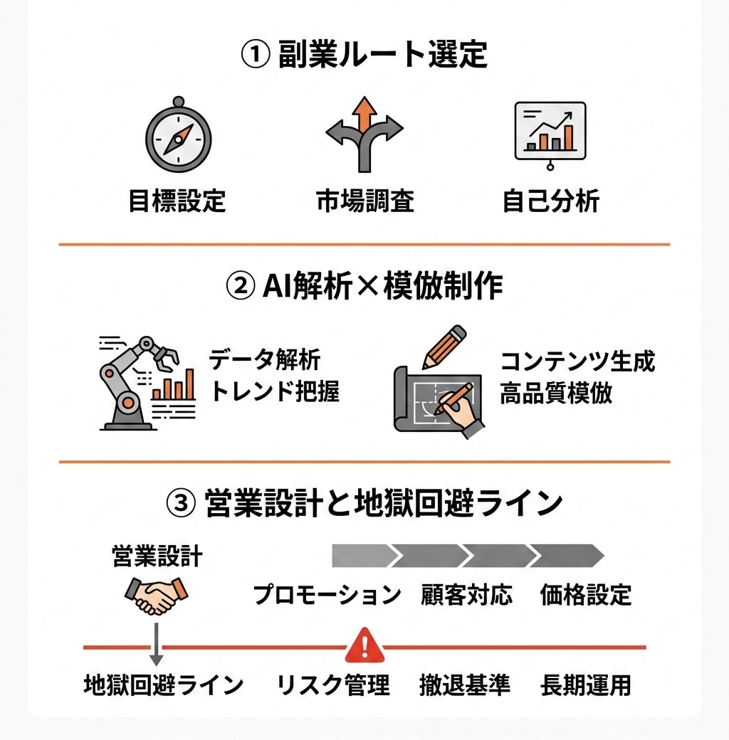 AI副業で月5万円｜90日ロードマップ作ります AI副業をスキルに変える90日を作ります。 イメージ3