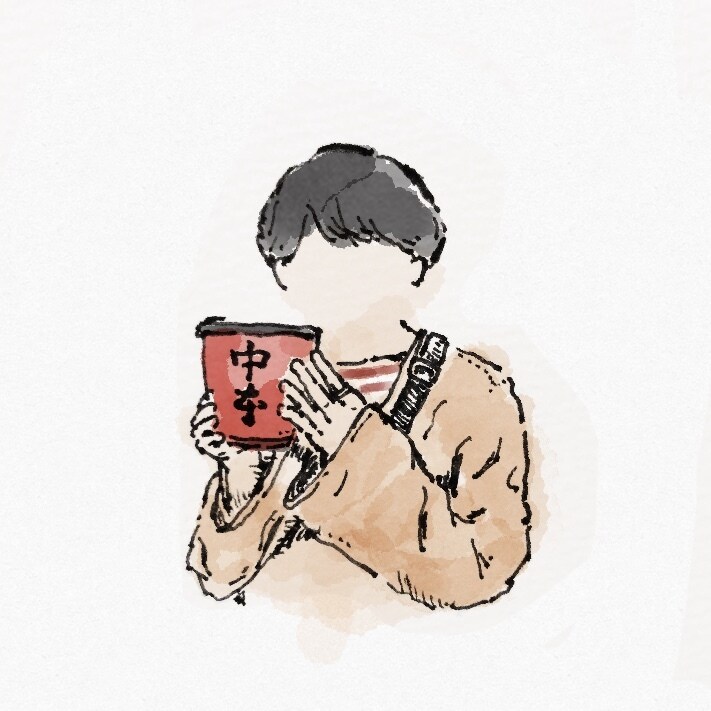 ふんわり手描きのSNSのアイコンを作成します 水性ペン・水彩タッチで上半身をスケッチ○ イメージ5
