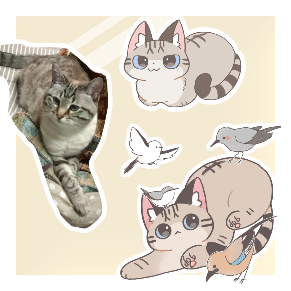 ペットのイラストをデフォルメ調で描きます グッズ制作など自分だけのペットのイラストが欲しい方ヘ！ イメージ1