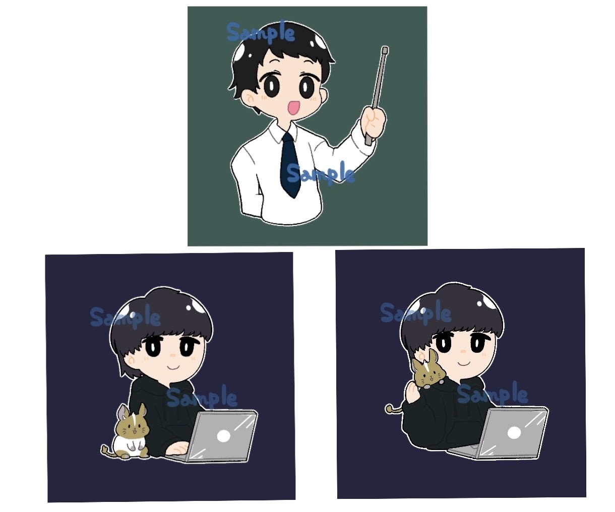 表情差分3枚セットで500円◎アイコンお描きします 商用ok!かわいいイラストでブログやSNSにオススメです♪ イメージ6
