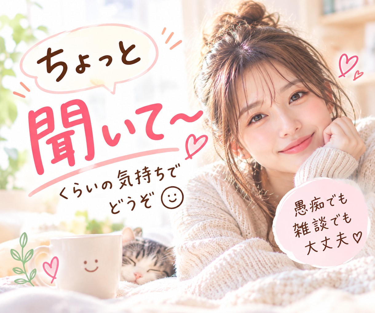 ちょっと誰かに話したい…そんな時にお話聞きます 「ちょっと聞いて〜」くらいの気持ちでお気軽に イメージ1
