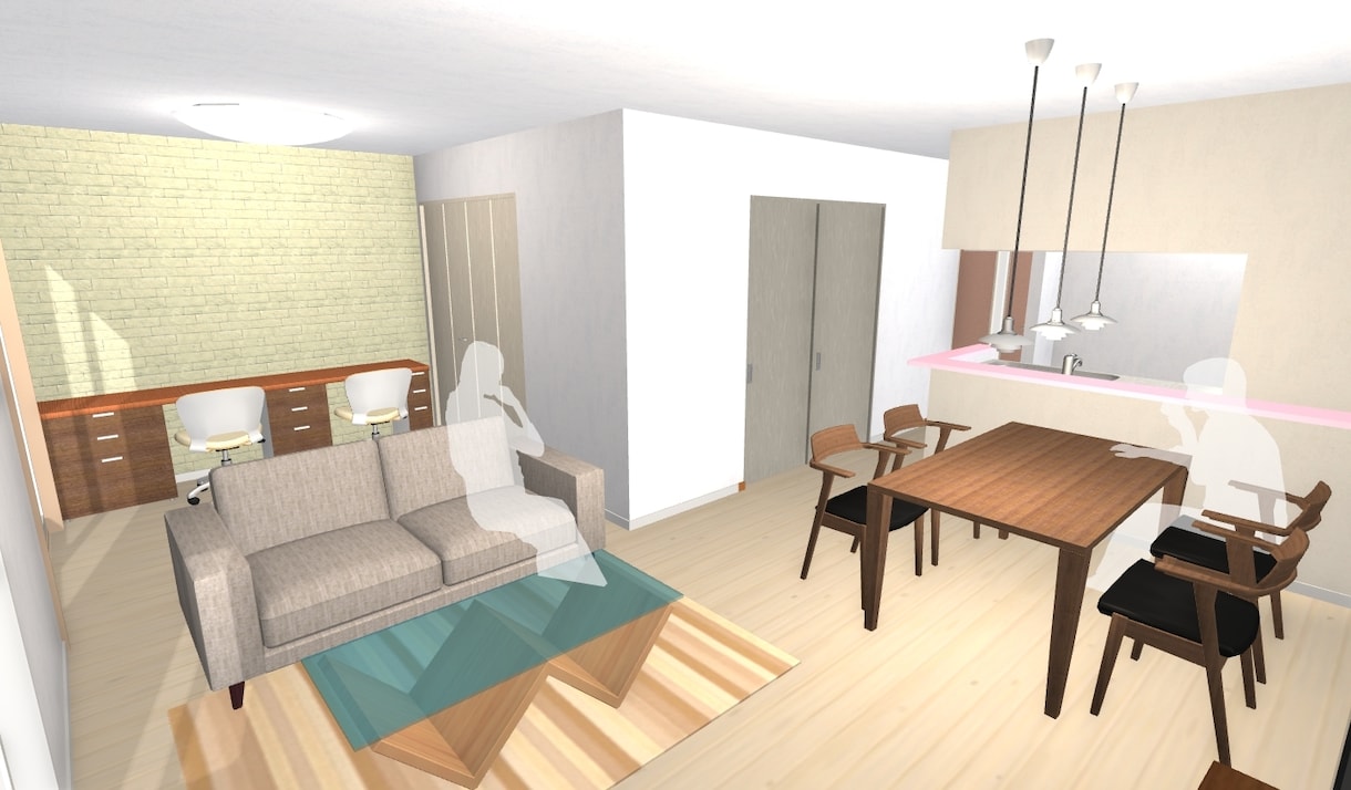 お部屋(1部屋分)のイメージを３Dパースにします 部屋全体が分かるように4方向（4隅）作成します。 イメージ9