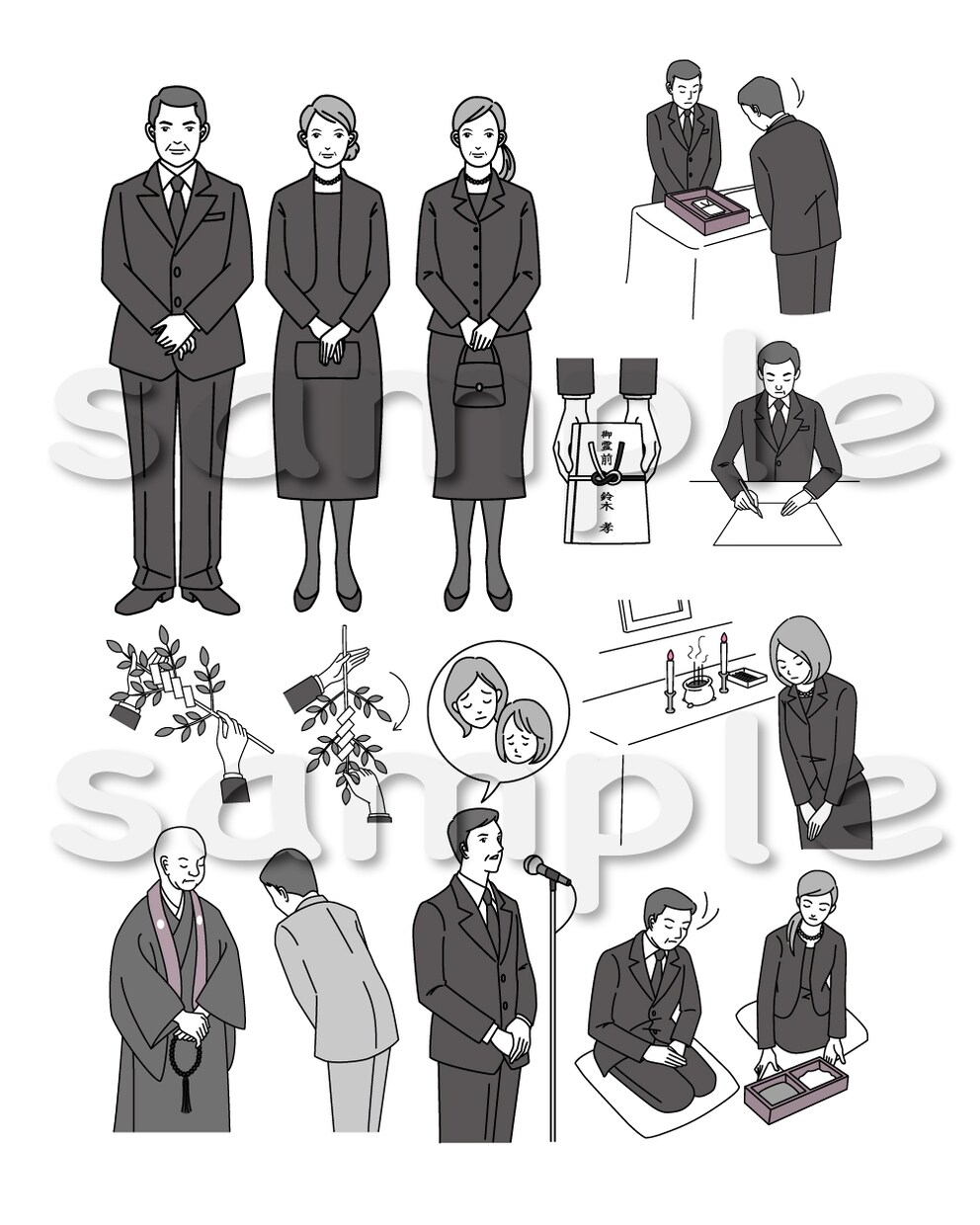 ファッション・冠婚葬祭に関するイラスト描きます 文章では伝えきれないコトをイラストで伝えます。 イメージ6