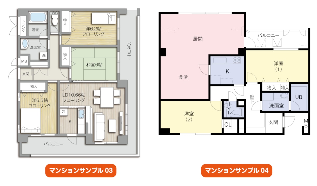 マンションや戸建ての間取り図データを作成します Illustratorで目を引く間取り図を作成します イメージ2