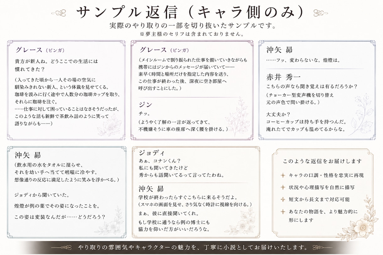 なりきりチャット/なりめ御相手します あのキャラとの唐突な出会い!? イメージ5