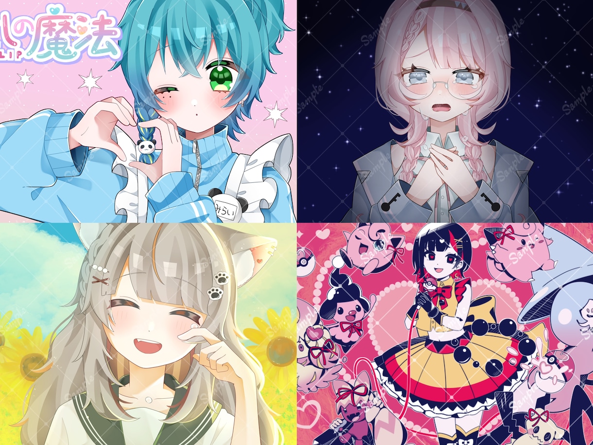 企業実績有！可愛いサムネイルイラスト描きます 目を惹くオリジナルイラストで素敵な歌ってみた動画に！MVも可 イメージ3