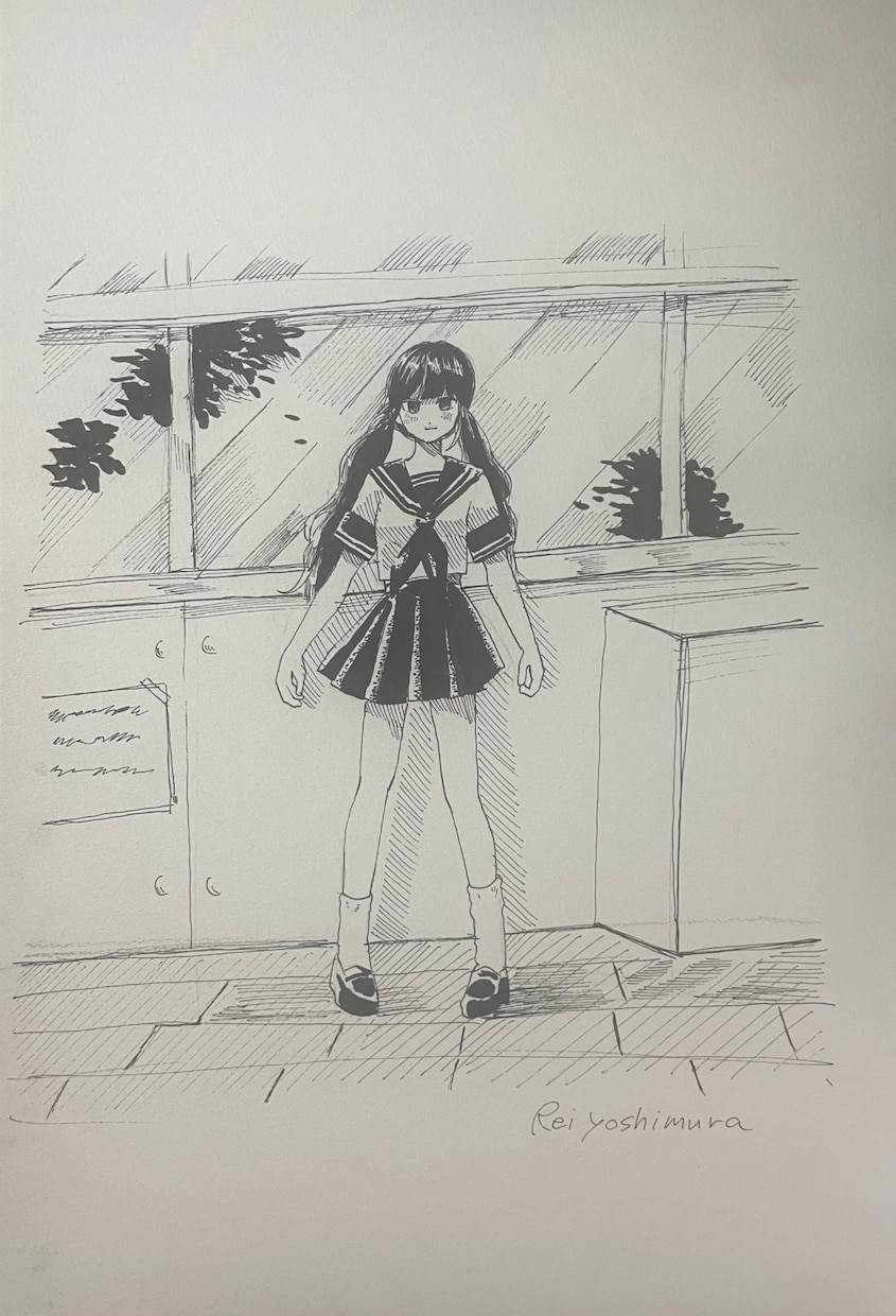 儚げで少し陰鬱な少女のドローイングを描きます 儚げ陰鬱少女のドローイングを作ります。 イメージ3