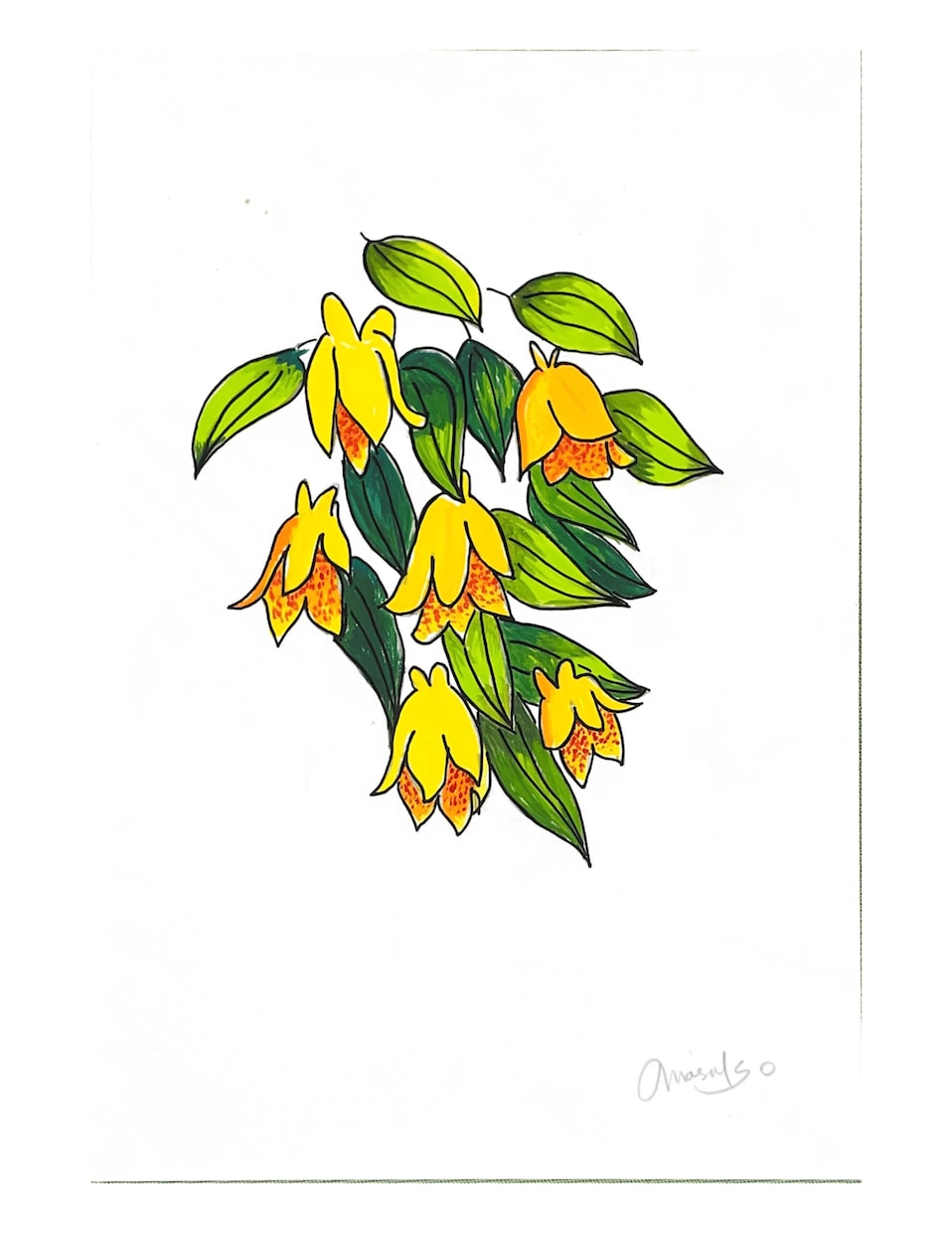 好きなお花を 鮮やかな手書きの一枚絵にします 色あざかやなデザイン画をお部屋のアクセントに！ イメージ2