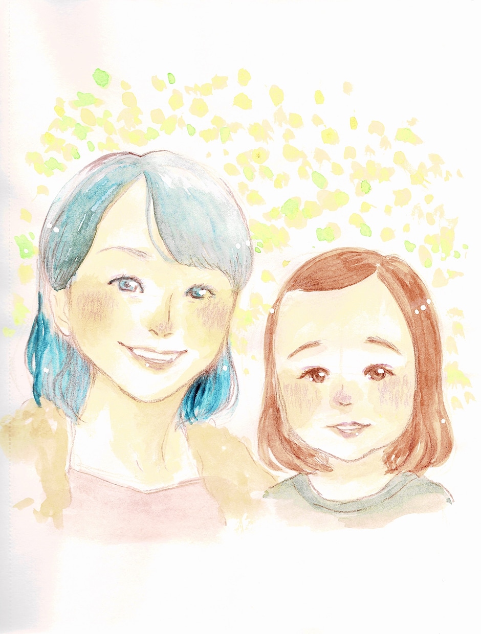 アナログ似顔絵をお描きします 透明水彩と色鉛筆で温かみのある雰囲気に仕上げます イメージ2