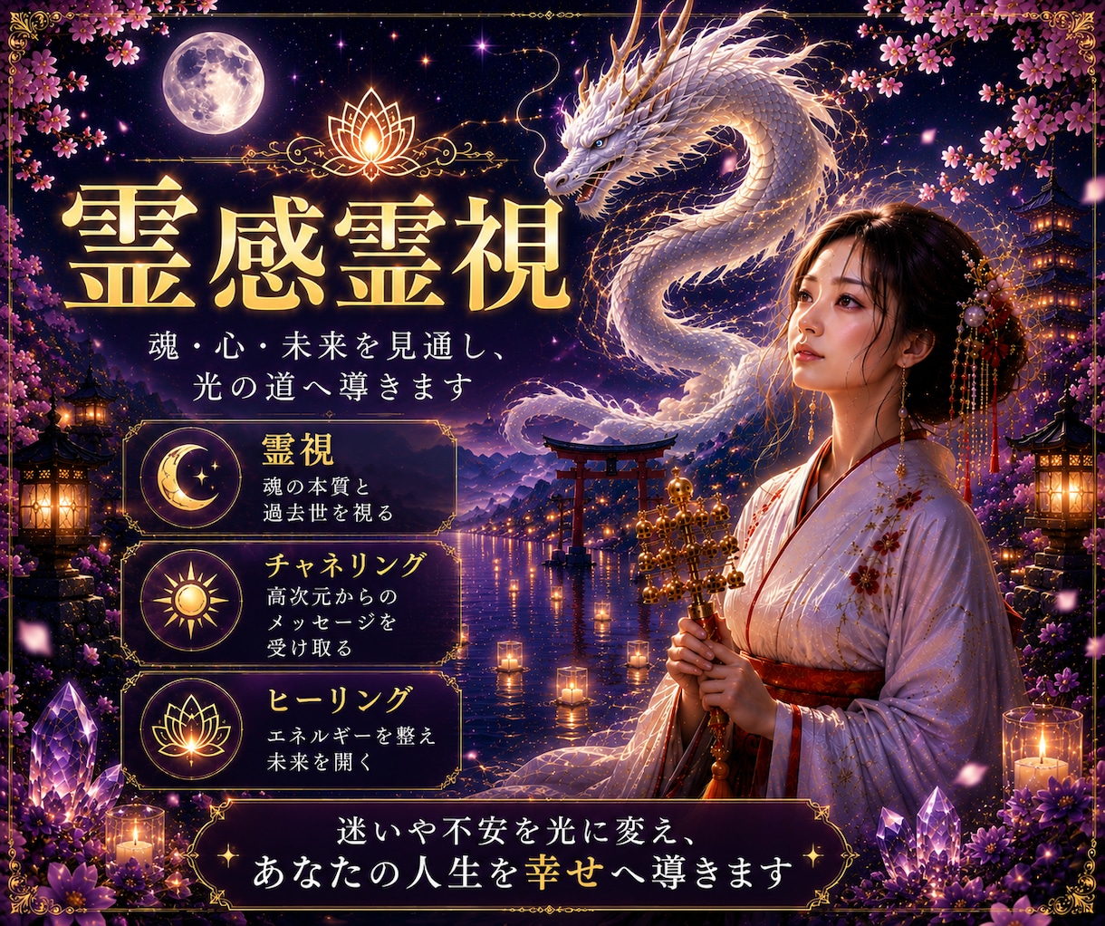 魂覚醒霊視鑑定♡三位一体で道を照らします 波動×魂×神意を一体化し深い浄化と覚醒を促します イメージ2