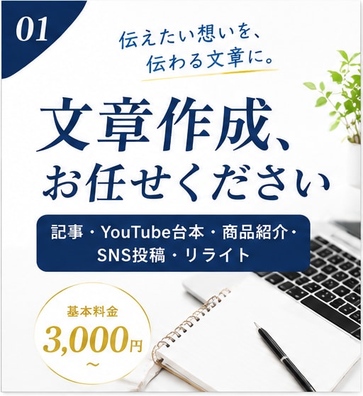 記事・台本・商品紹介など文章作成します 伝えたいことを、読みやすい文章に仕上げます イメージ1