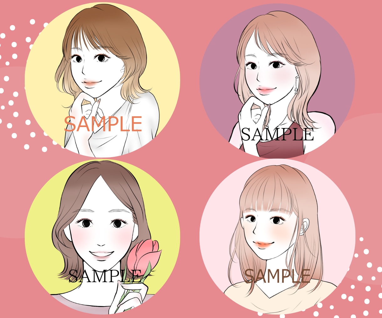 シンプルカラー線画で女の子イラスト描きます アイコン、挿絵イラストにどうぞ！表情違いもOK！ イメージ2