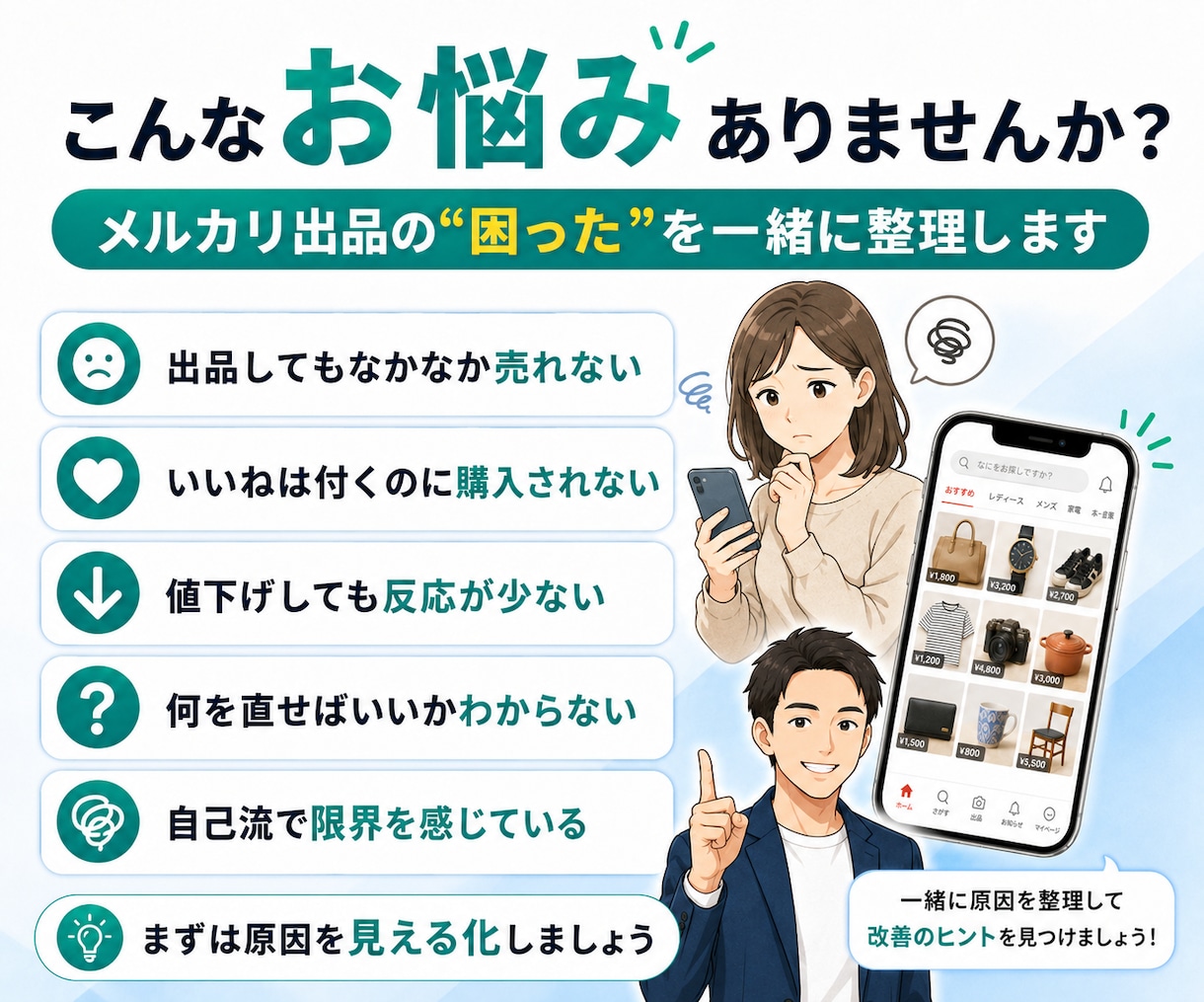 メルカリアカウント全体を診断します 30日間チャットで改善点を一緒に整理します イメージ6