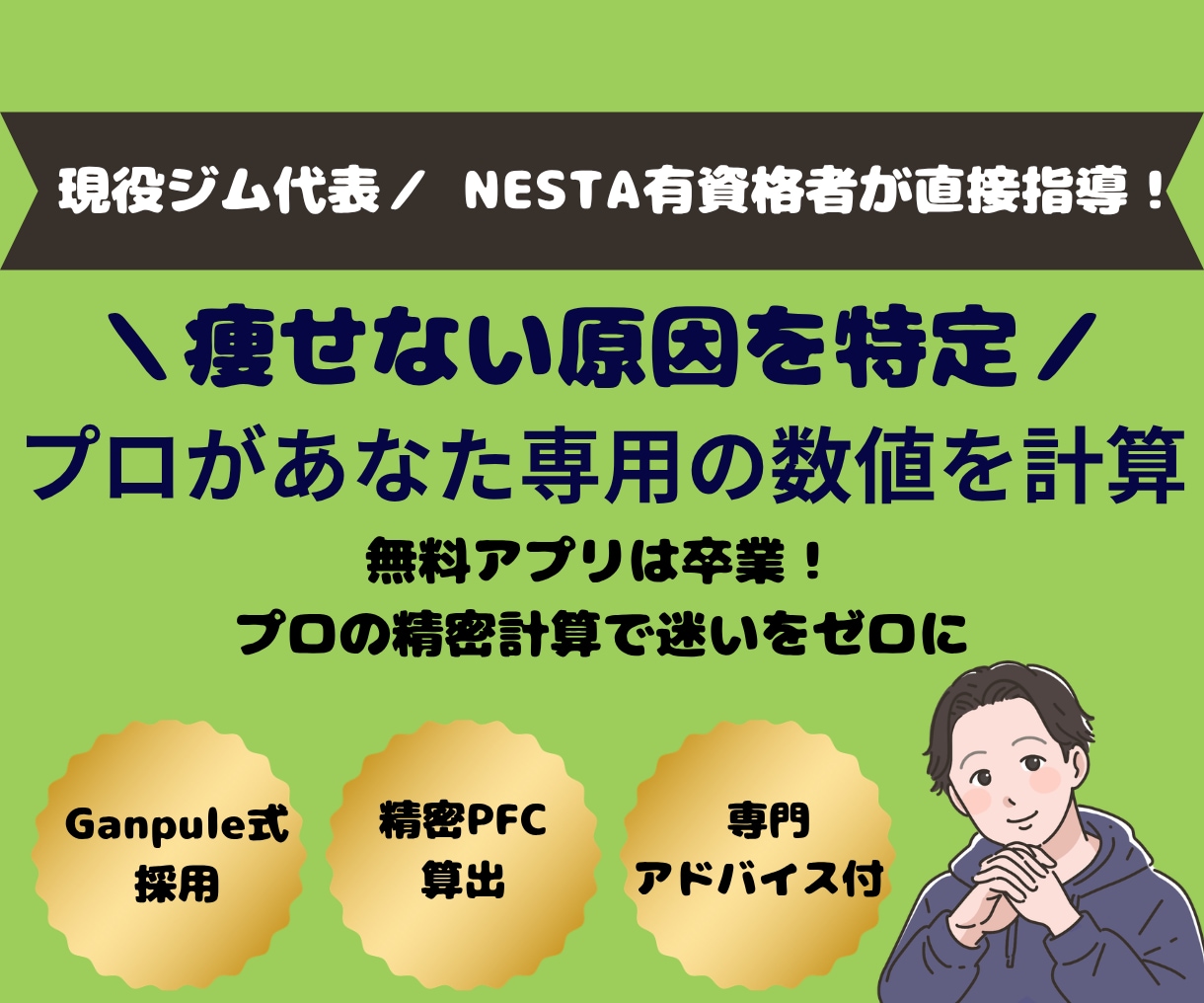 高精度！あなた専用の目標カロリーとPFC算出します 日本人向けの精密な計算式を採用！もう食事の量で迷わせません イメージ1