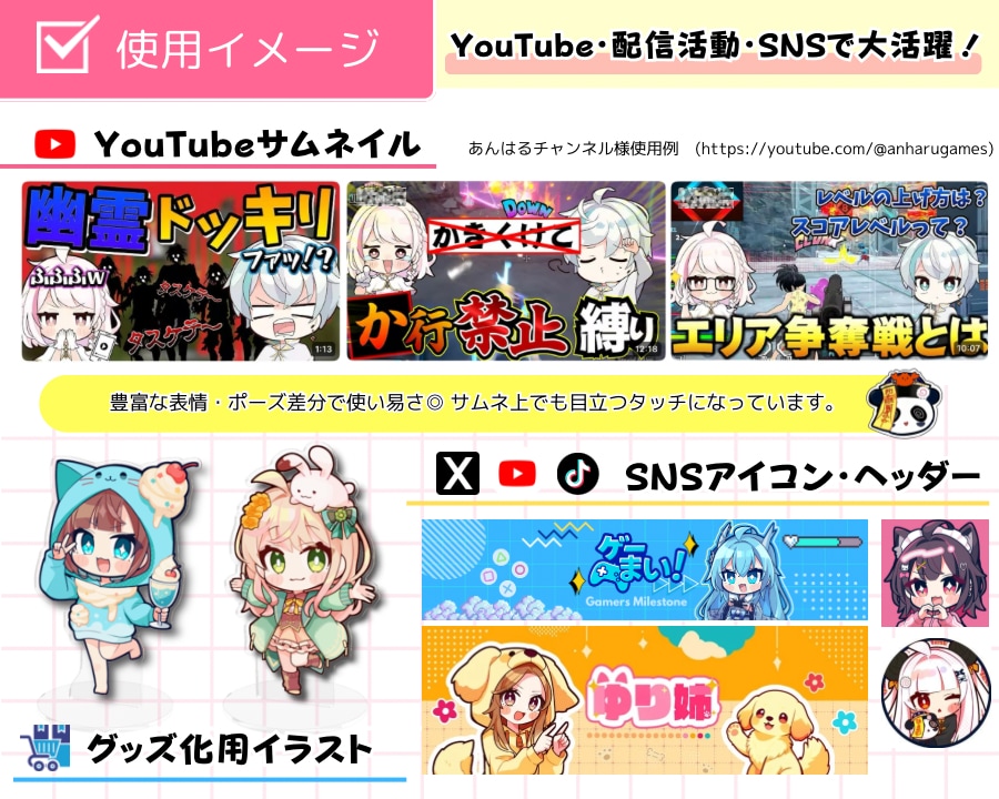 かわいいちびキャラ！イラストオーダー承ります SDキャラ、立ち絵、スタンプ等…幅広く対応いたします！ イメージ4