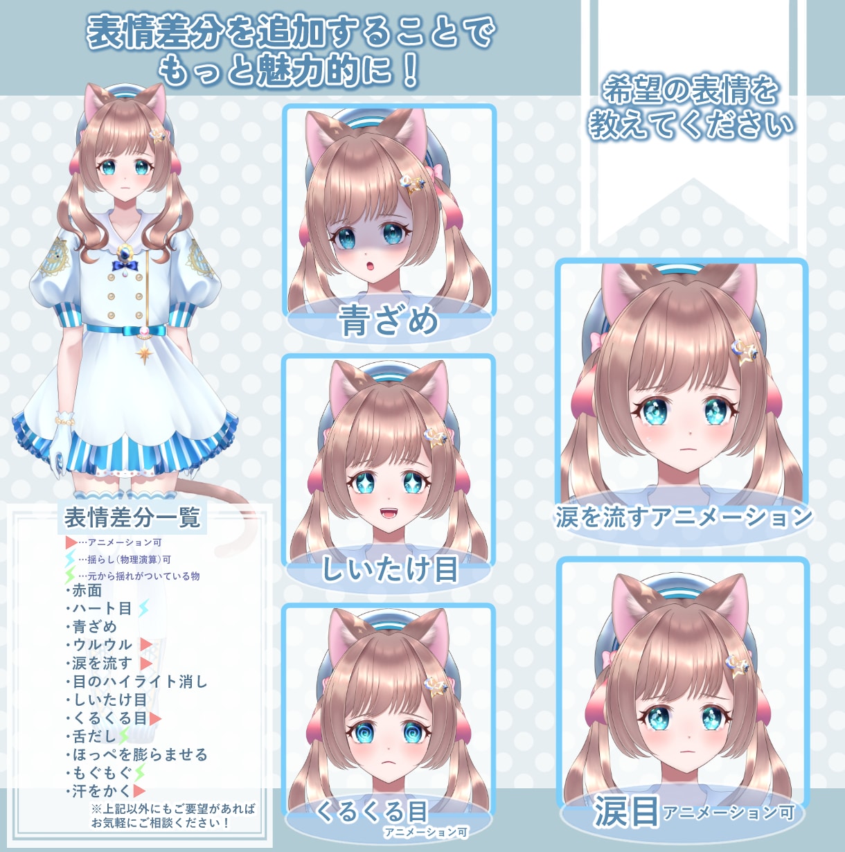 高品質で魅力的なVtuberモデル制作致します イラスト～モデリングまで全工程制作、ライトプラン イメージ4