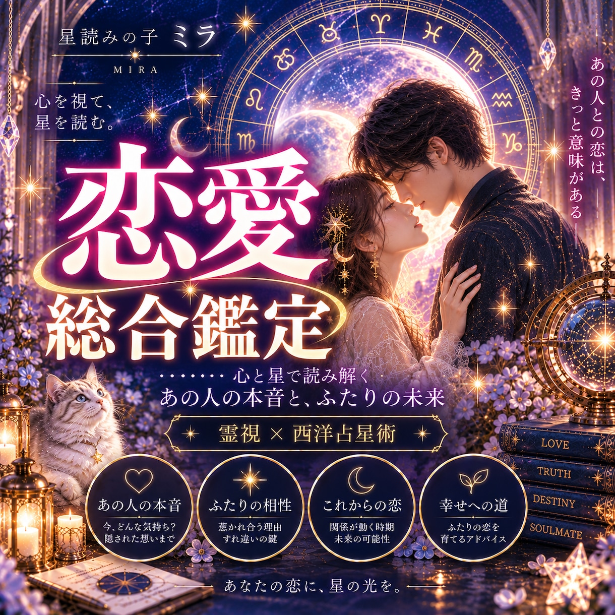 霊視と西洋占星術で二人の恋を深く読み解きます あの人の本音とふたりの相性・恋の行方を心と星から読み解きます イメージ1