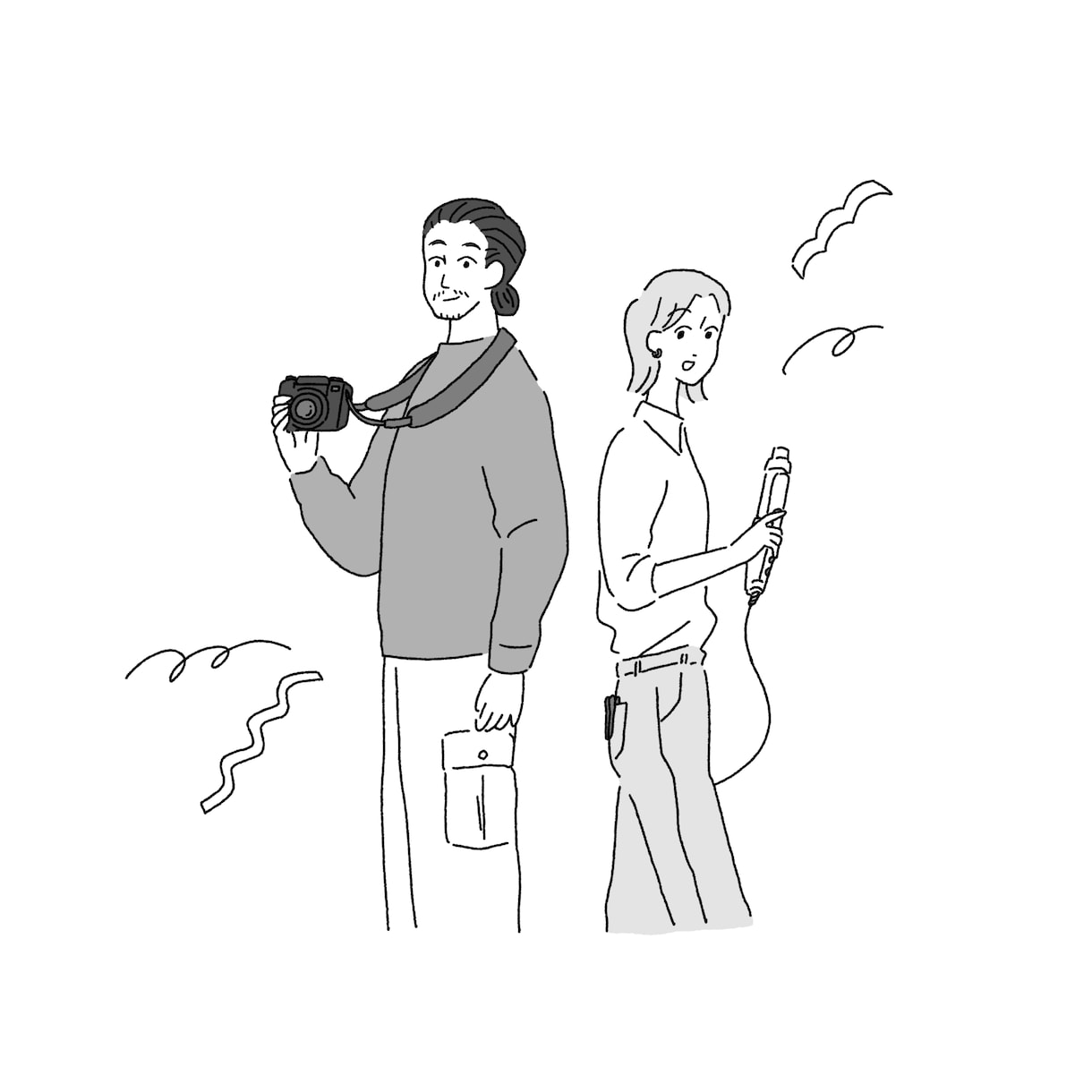 シンプルで使いやすいイラストをお描きします スタイリッシュな線画で似顔絵やカットイラスト(カラー可) イメージ4