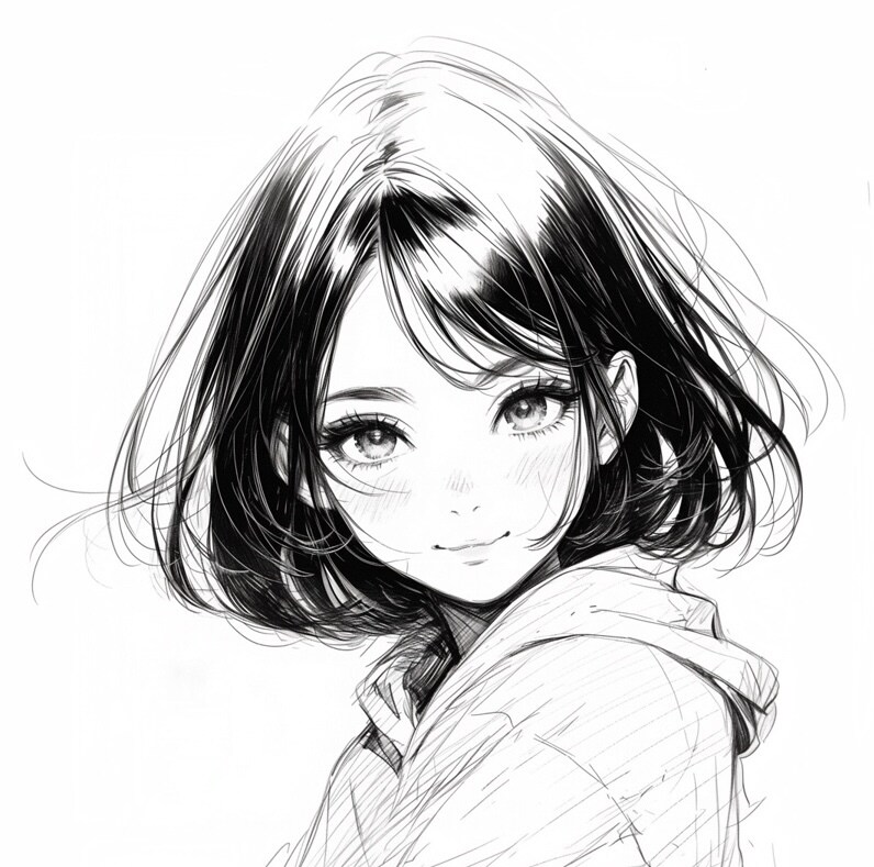 魅了されるスケッチ風タッチのアイコンを作成します SNS、ゲーム、LINEなどにどうぞ！男性キャラもOKです！ イメージ2