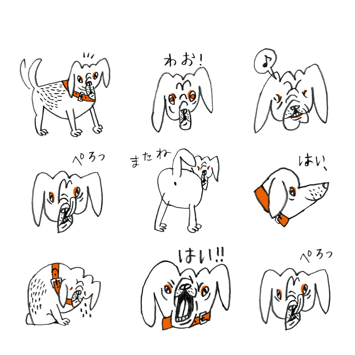 やわらかいシンプルな手描き似顔絵をスタンプにします ペットやお子様の似顔絵、その他対象でもご相談に応じます。 イメージ7
