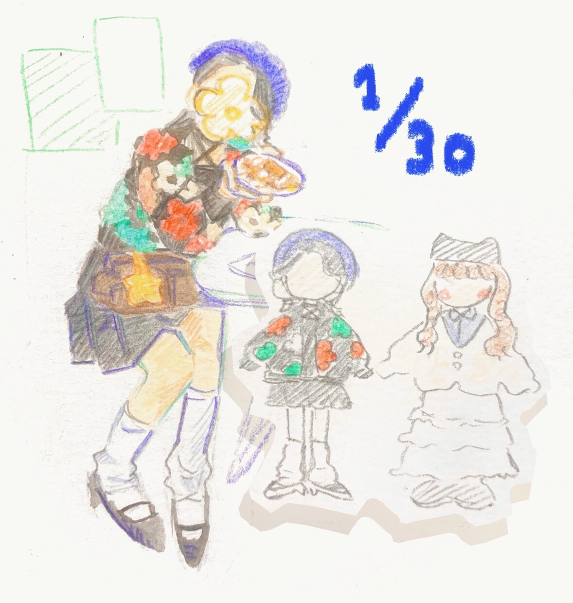 絵本のようなタッチで人物イラストを作成します 柔らかみのあるキャラクターイラスト イメージ3
