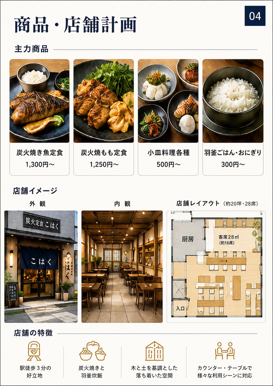 飲食店専門｜融資申請に使える事業計画書を作成します 事業計画・収支計画・開業資金計画を一括作成 イメージ2