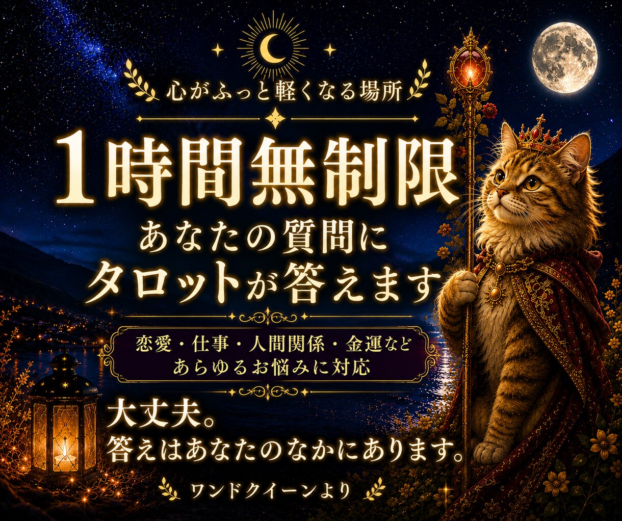 タロットより60分質問無制限チャット占いになります 恋愛/片思い/人間関係/不倫等鑑定いたします イメージ1