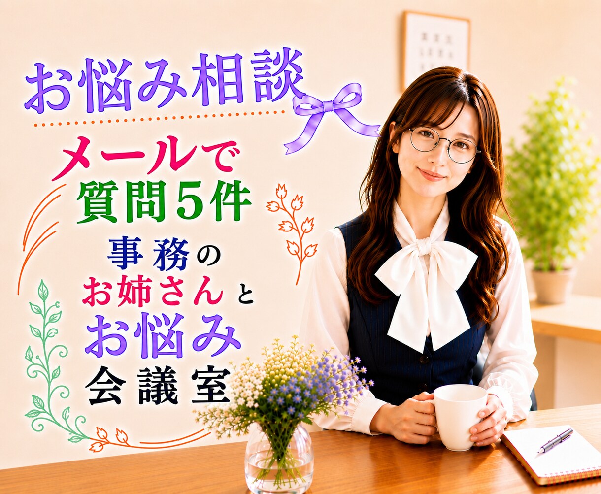 恋愛相談♥悩み♥心理カウンセラーがメール相談します 夫婦✮嫁姑✮学校✮育児✯仕事✯人間関係✯職場✯愚痴✯問題解決 イメージ1