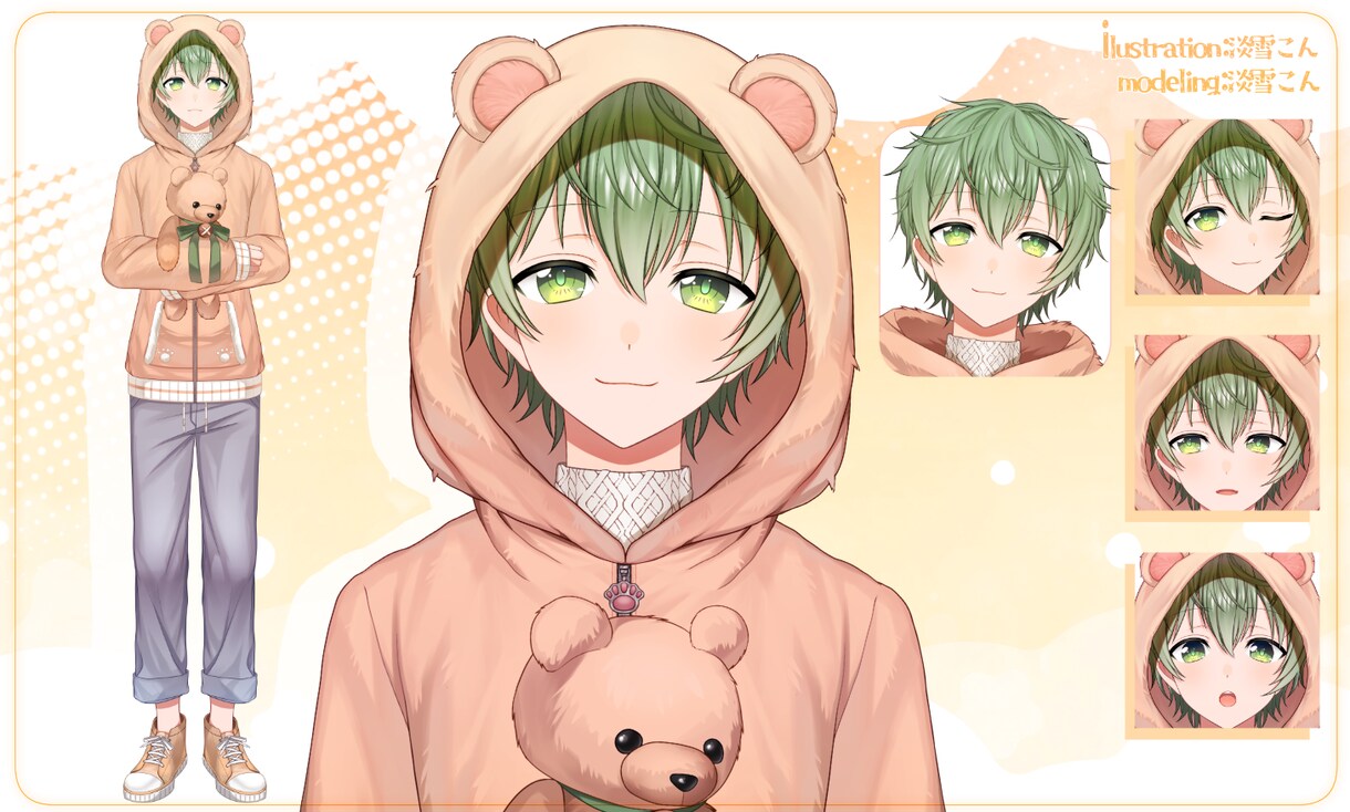 Live2Dモデルを全工程制作致します 男性モデルも女性モデルもお任せください！ イメージ7