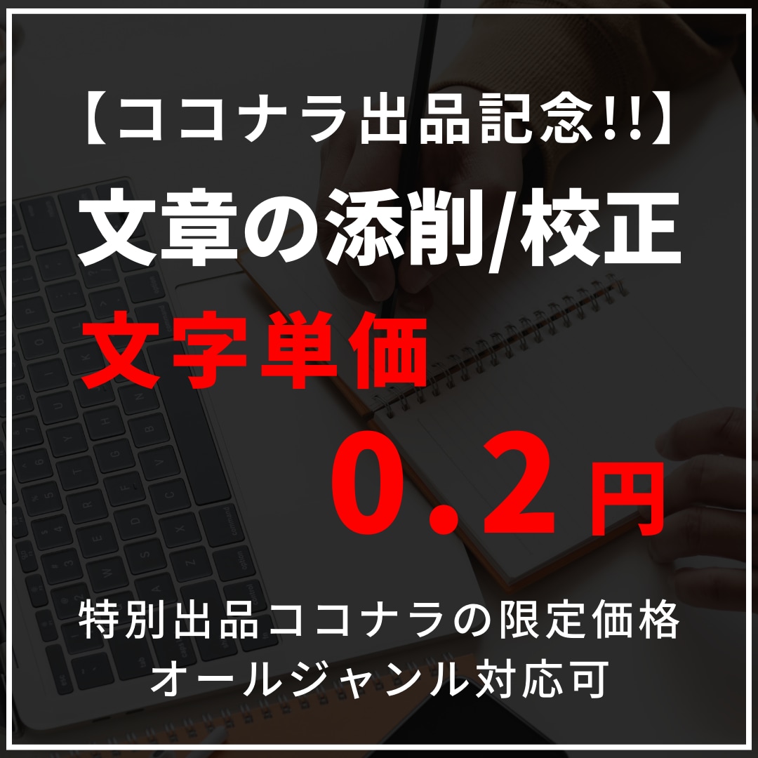 文字単価0.2円【格安】で文章を添削･校正します ブログ記事やレポートなどオールジャンルご対応可能 イメージ1