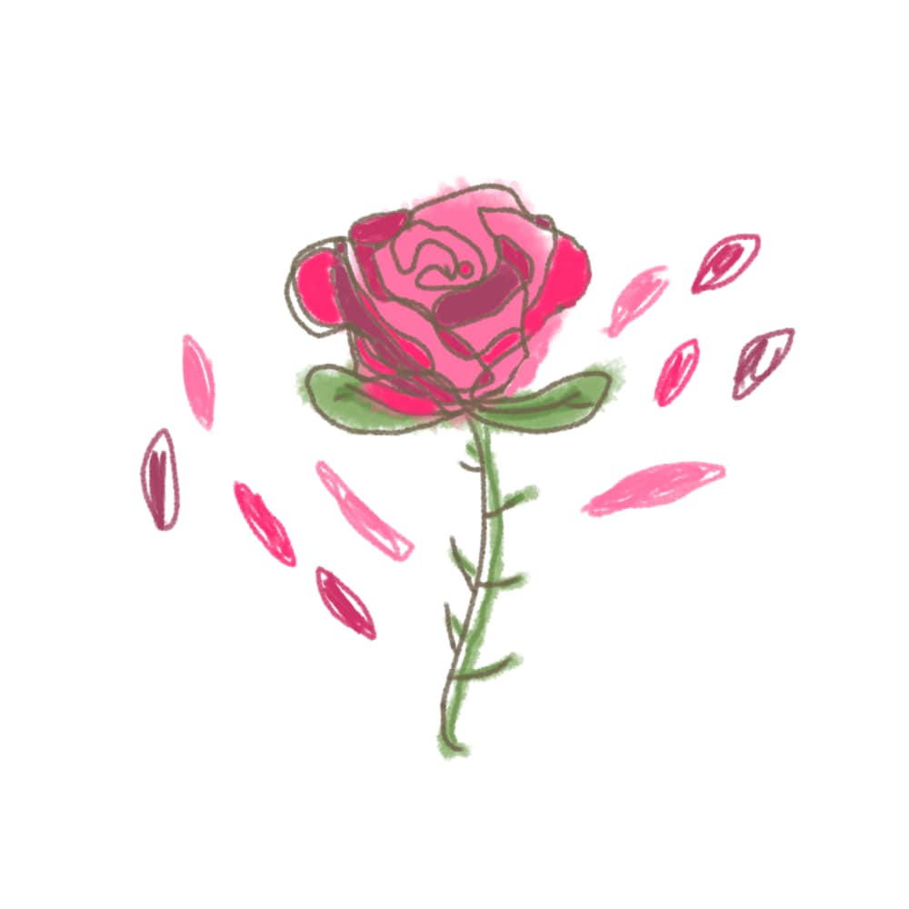 バラを描きます 一輪の花。をイメージして描きました。 イメージ2