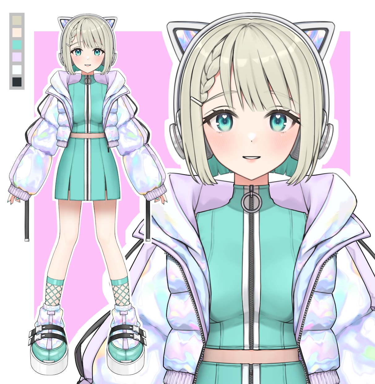 Vtuberの立ち絵を制作をします Vtuberのキャラクターデザイン(パーツ分け込み) イメージ7