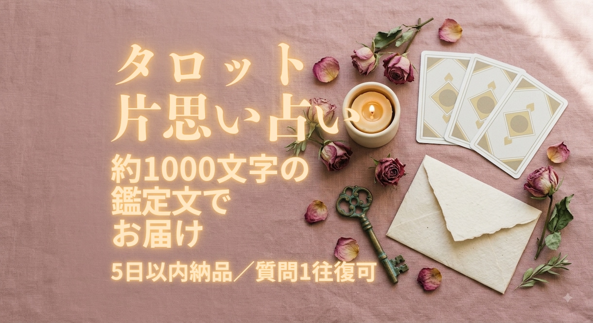 タロットで片想いの行方を読み解きます 進むか、待つか。判断の材料を1000字で イメージ1
