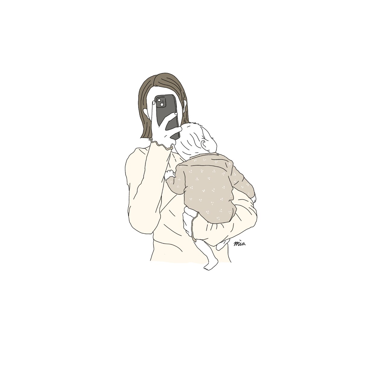 ニューボーン・赤ちゃんの線画イラストをお描きします 大切な「はじめての思い出」を優しくおしゃれな線画イラストに イメージ3