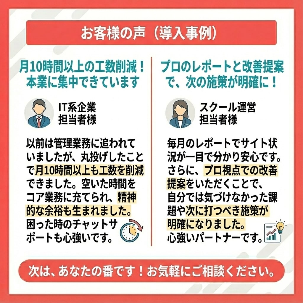 丸投げOK･本業集中！ホームページの保守運用します HP公開後も安心。セキュリティ/修正･更新/バックアップまで イメージ7