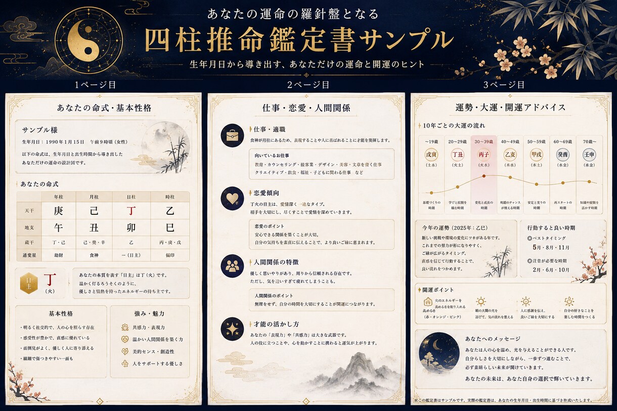 四柱推命であなたの才能と適性を鑑定します 才能・適性・人生の流れを丁寧に読み解きます イメージ7